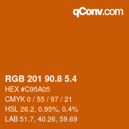 カラーコード: RGB 201 90.8 5.4 | qconv.com