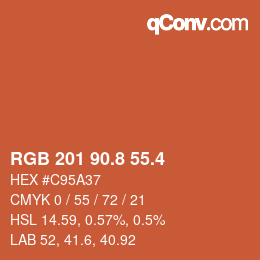 カラーコード: RGB 201 90.8 55.4 | qconv.com