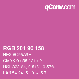 颜色代码: RGB 201 90 158 | qconv.com