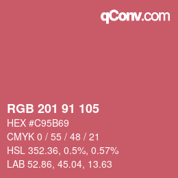 Color code: RGB 201 91 105 | qconv.com