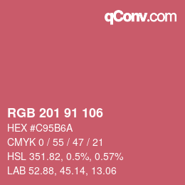 Color code: RGB 201 91 106 | qconv.com