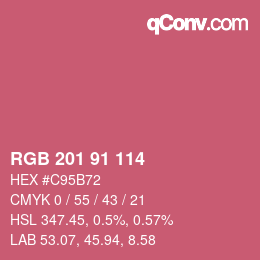 Color code: RGB 201 91 114 | qconv.com