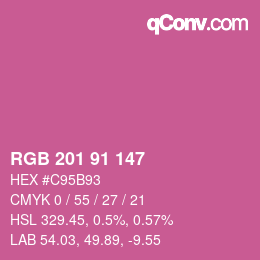 Color code: RGB 201 91 147 | qconv.com