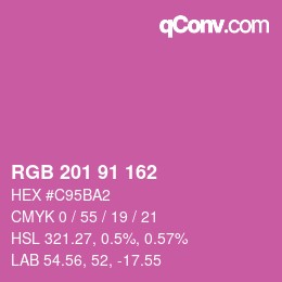 Color code: RGB 201 91 162 | qconv.com