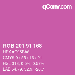 Color code: RGB 201 91 168 | qconv.com