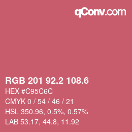 カラーコード: RGB 201 92.2 108.6 | qconv.com
