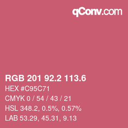 カラーコード: RGB 201 92.2 113.6 | qconv.com