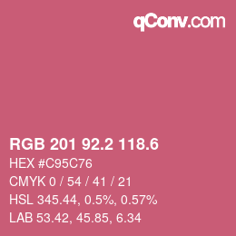 カラーコード: RGB 201 92.2 118.6 | qconv.com