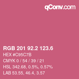 カラーコード: RGB 201 92.2 123.6 | qconv.com