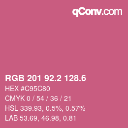 カラーコード: RGB 201 92.2 128.6 | qconv.com