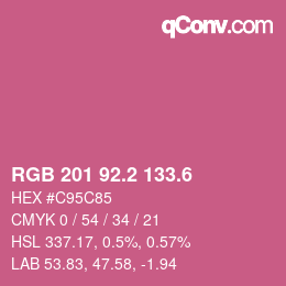 カラーコード: RGB 201 92.2 133.6 | qconv.com