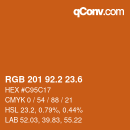 カラーコード: RGB 201 92.2 23.6 | qconv.com