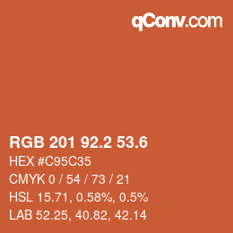 カラーコード: RGB 201 92.2 53.6 | qconv.com