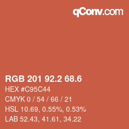 カラーコード: RGB 201 92.2 68.6 | qconv.com