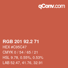 カラーコード: RGB 201 92.2 71 | qconv.com