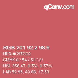 カラーコード: RGB 201 92.2 98.6 | qconv.com