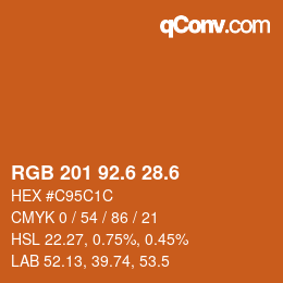カラーコード: RGB 201 92.6 28.6 | qconv.com