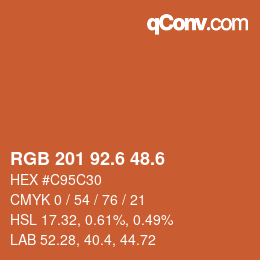 カラーコード: RGB 201 92.6 48.6 | qconv.com