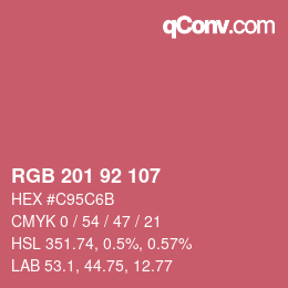 カラーコード: RGB 201 92 107 | qconv.com
