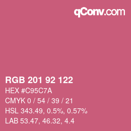 カラーコード: RGB 201 92 122 | qconv.com