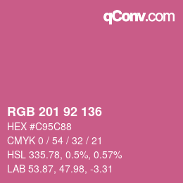 カラーコード: RGB 201 92 136 | qconv.com