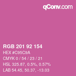 カラーコード: RGB 201 92 154 | qconv.com