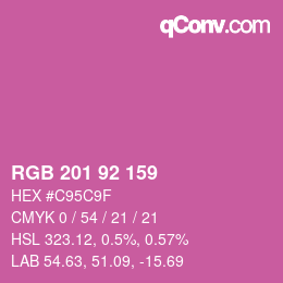 カラーコード: RGB 201 92 159 | qconv.com