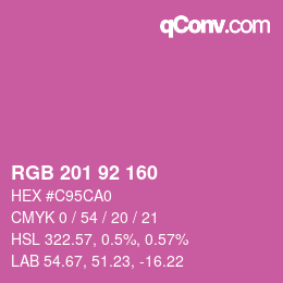 カラーコード: RGB 201 92 160 | qconv.com
