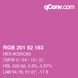 カラーコード: RGB 201 92 163 | qconv.com