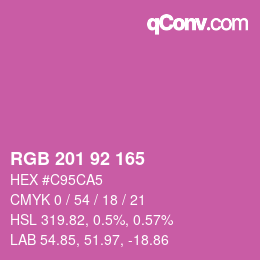 カラーコード: RGB 201 92 165 | qconv.com