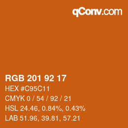 Color code: RGB 201 92 17 | qconv.com