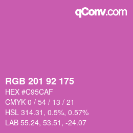 カラーコード: RGB 201 92 175 | qconv.com