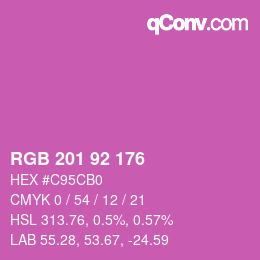 カラーコード: RGB 201 92 176 | qconv.com