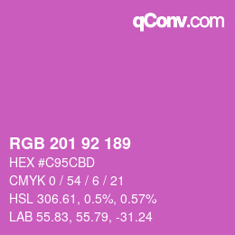 カラーコード: RGB 201 92 189 | qconv.com