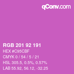 颜色代码: RGB 201 92 191 | qconv.com