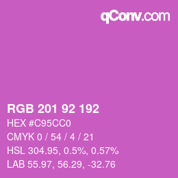 カラーコード: RGB 201 92 192 | qconv.com