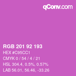 Color code: RGB 201 92 193 | qconv.com