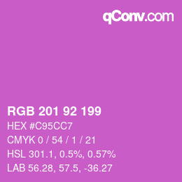 颜色代码: RGB 201 92 199 | qconv.com
