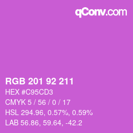 颜色代码: RGB 201 92 211 | qconv.com