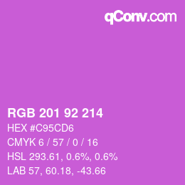 颜色代码: RGB 201 92 214 | qconv.com