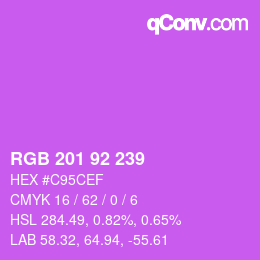 カラーコード: RGB 201 92 239 | qconv.com