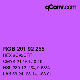 Color code: RGB 201 92 255 | qconv.com