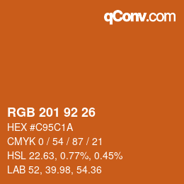 カラーコード: RGB 201 92 26 | qconv.com