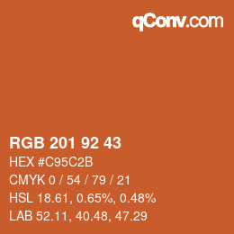 颜色代码: RGB 201 92 43 | qconv.com