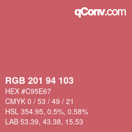 Color code: RGB 201 94 103 | qconv.com