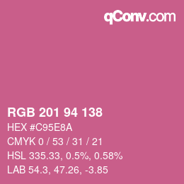Color code: RGB 201 94 138 | qconv.com