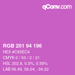 Color code: RGB 201 94 196 | qconv.com