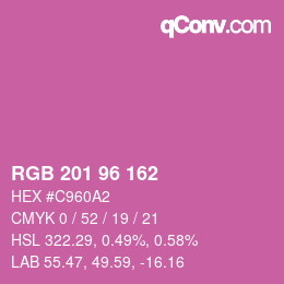 Color code: RGB 201 96 162 | qconv.com