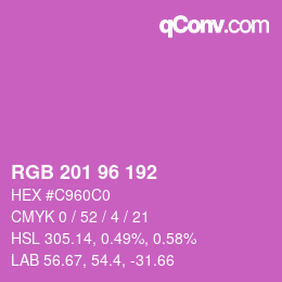 Color code: RGB 201 96 192 | qconv.com