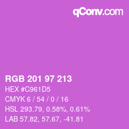 Color code: RGB 201 97 213 | qconv.com